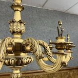 Large Venetian chandelier in Louis XV style in lacquered and gilded wood from the early 20th century