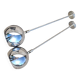 Set of 2 design ball lamps in chromed metal industrial pendant lights 1970