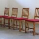 Chaises de ferme danoises en chêne massif des années 1940/50, ensemble baroque de 4.