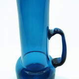 Pichet en verre bleu Kastrup Holmegaard par Jacob Bang