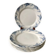 set of dessert plates in K&G Lunéville Iron Earth model "Angèle" late 19th century