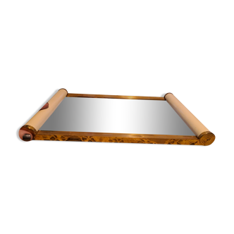 Art deco tray with rectangular mirror background