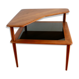 Coffee table angle "Minerva" Peter Hvidt 50s teak