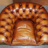 Chesterfield suite three-piece leather set
