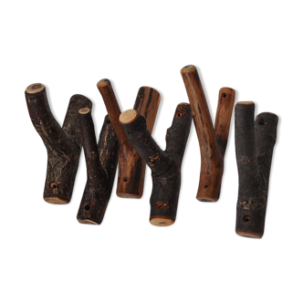 6 Hooks in walnut and apricot branches