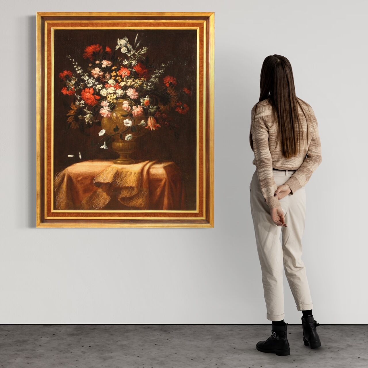 Still life with flower vase from the 18th century