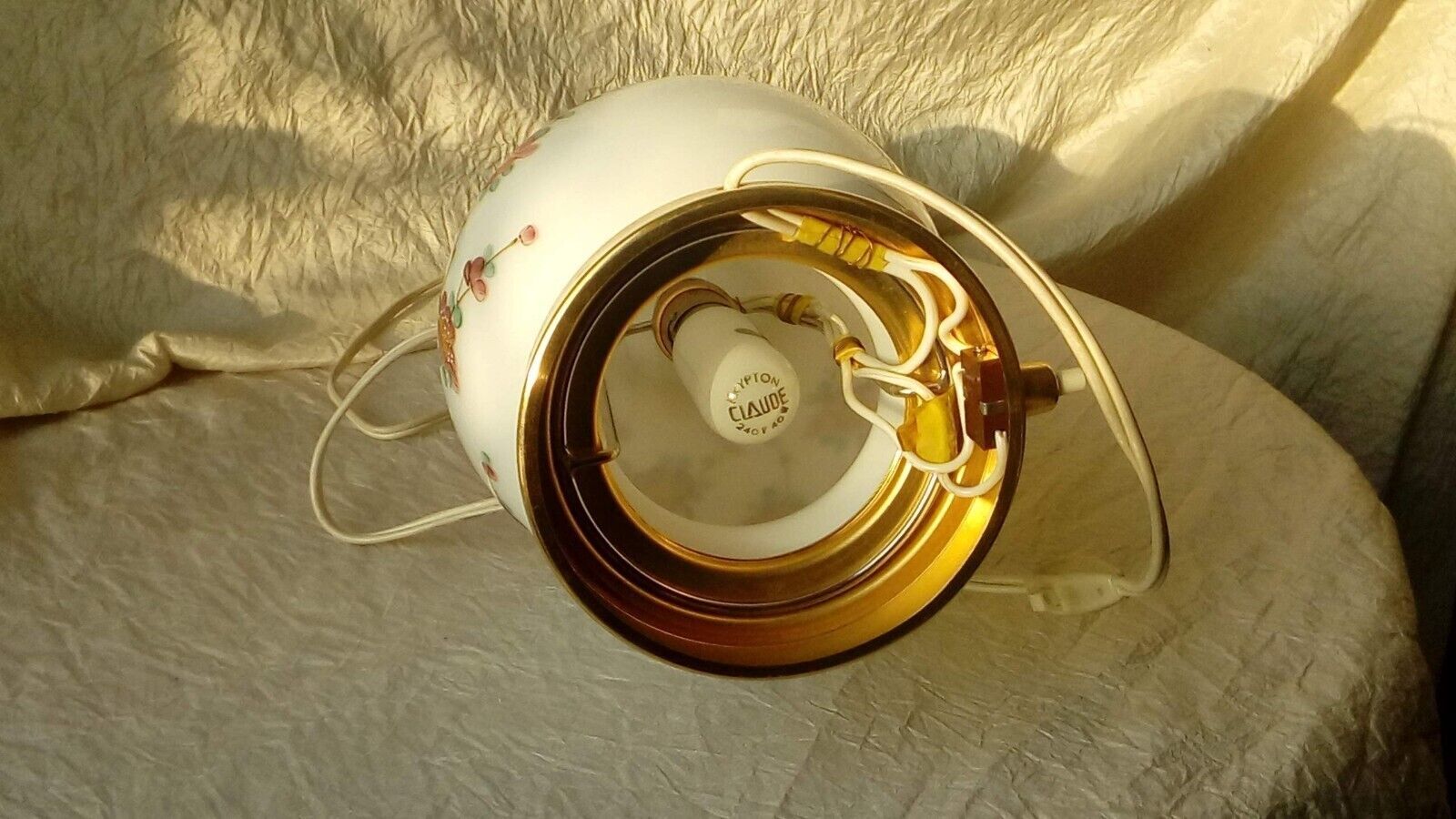 Opaline living room lamp foot decore hand double lighting