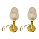 Murano Glass and Brass Table Lamps, 1980s, Set of 2