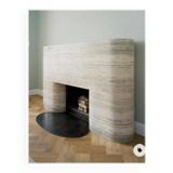 Travertine fireplace