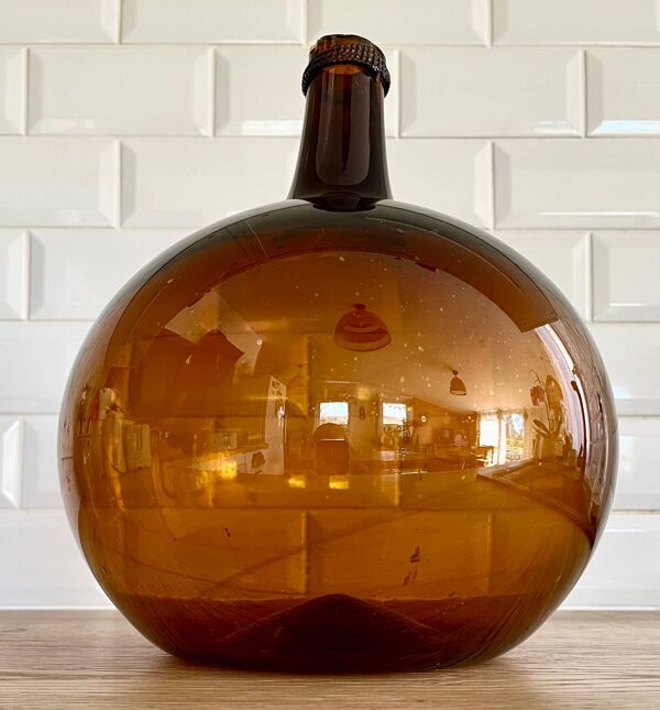 Dame-jeanne ancienne ambrée 4-5L