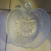 Vintage fruit bowl / salad bowl in the shape of an apple, moulded glass ~22cm