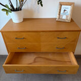 Vintage oak chest of drawers from the 1960s.