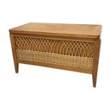 Storage box wood and rattan