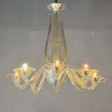 Colourless Venetian glass lustre from Murano circa 1930