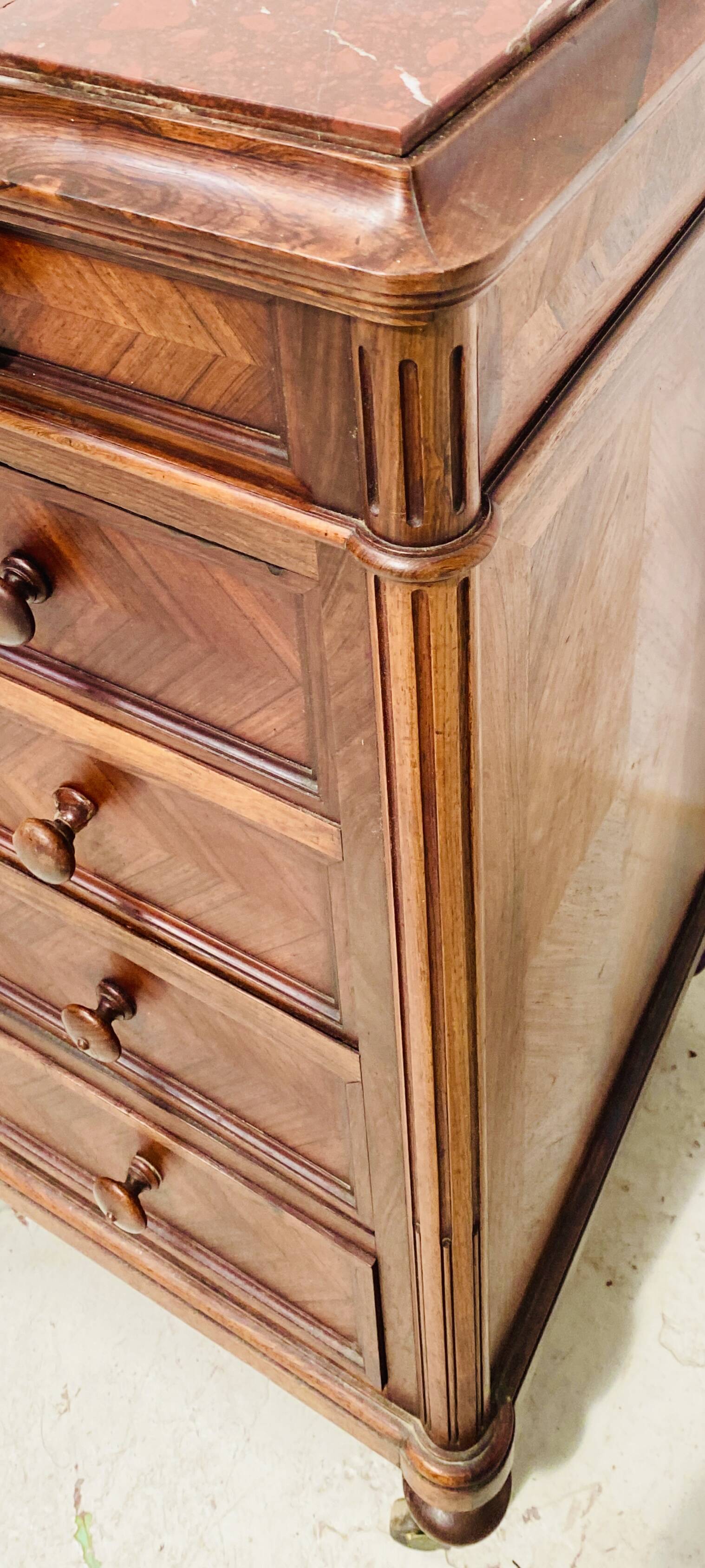 Napoleon III rosewood bedside table, 19th century