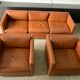 Gold leather salon by Charles Pfister for Knoll 1970