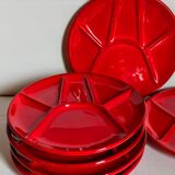 Six ceramic plates with vintage compartments