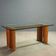Table vintage en loupe et verre, design italien, années 1970