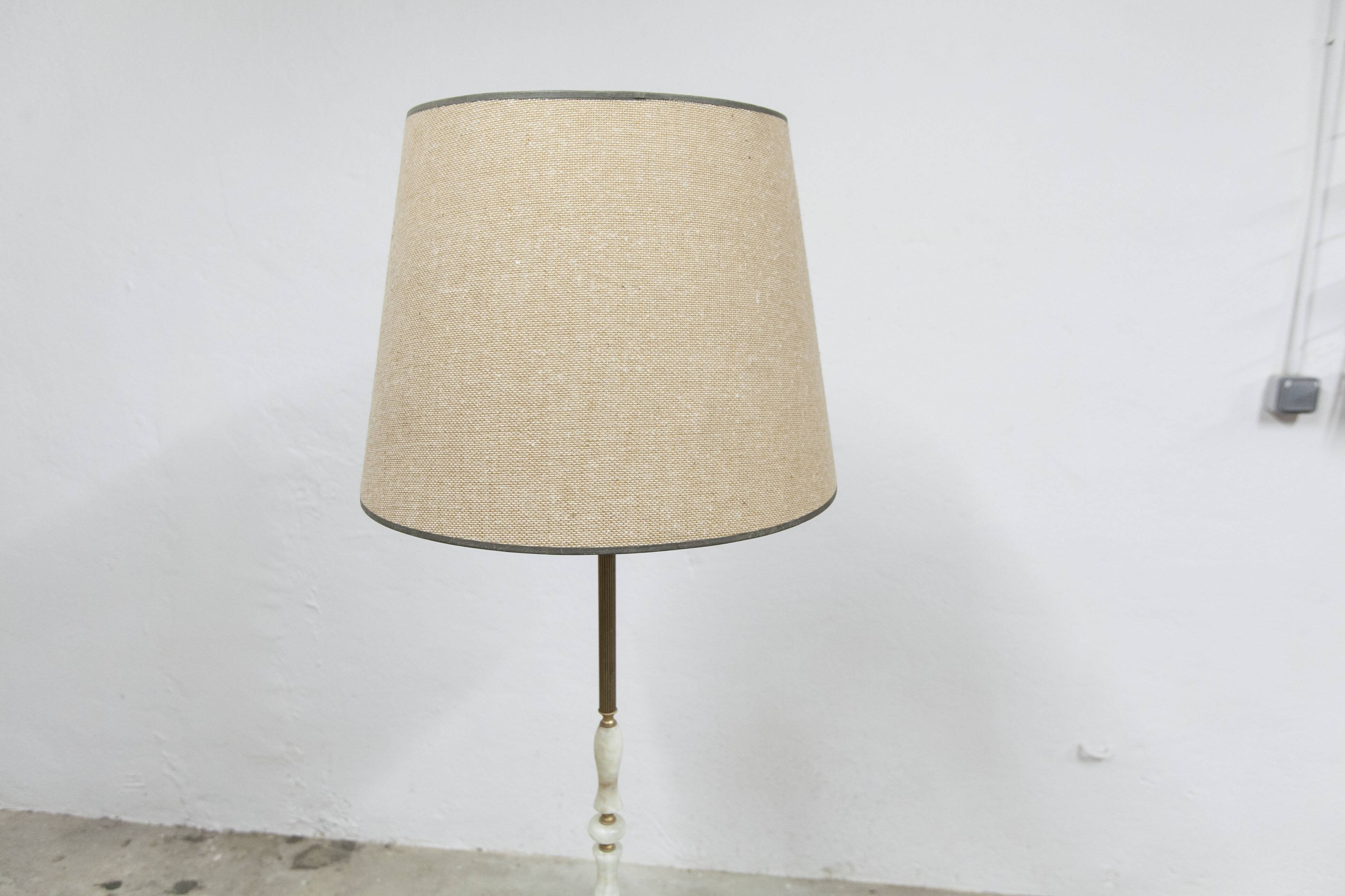 Bronze and white marble floor lamp 1960