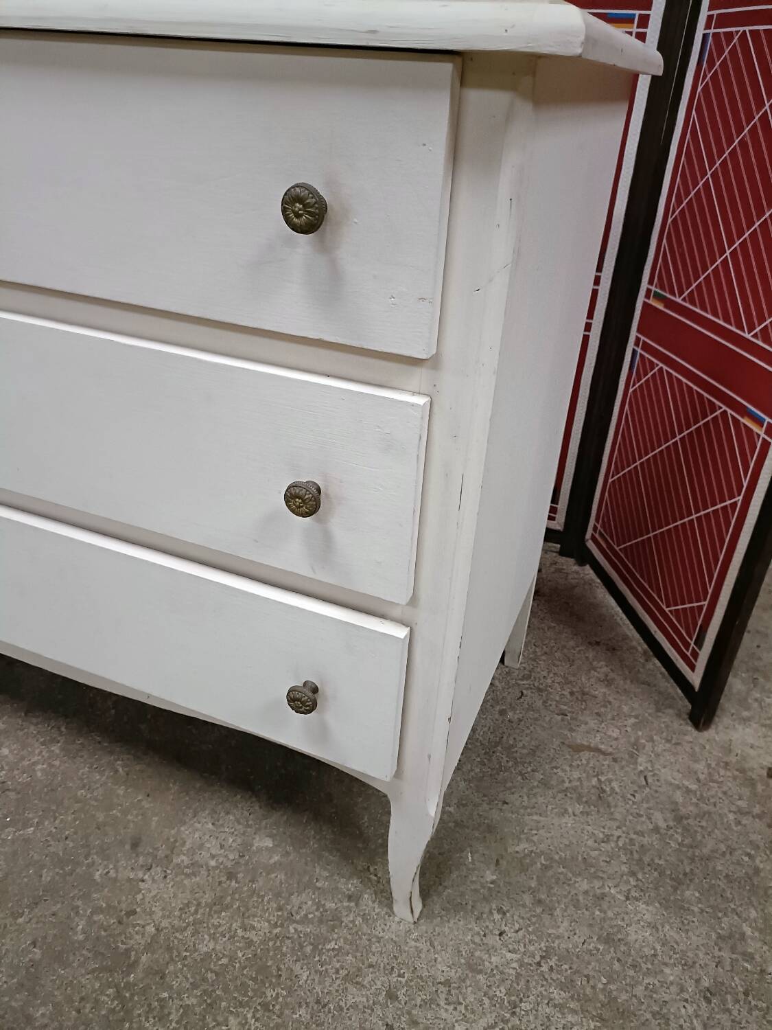 Chest of drawers from the 60s, 3 drawers, painted white