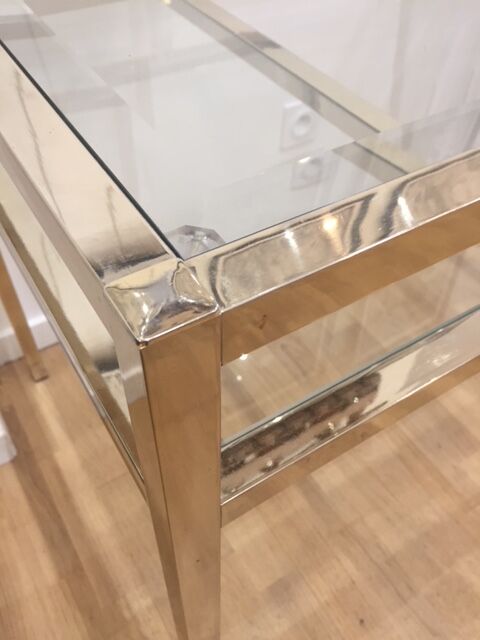 Glass and brass desk