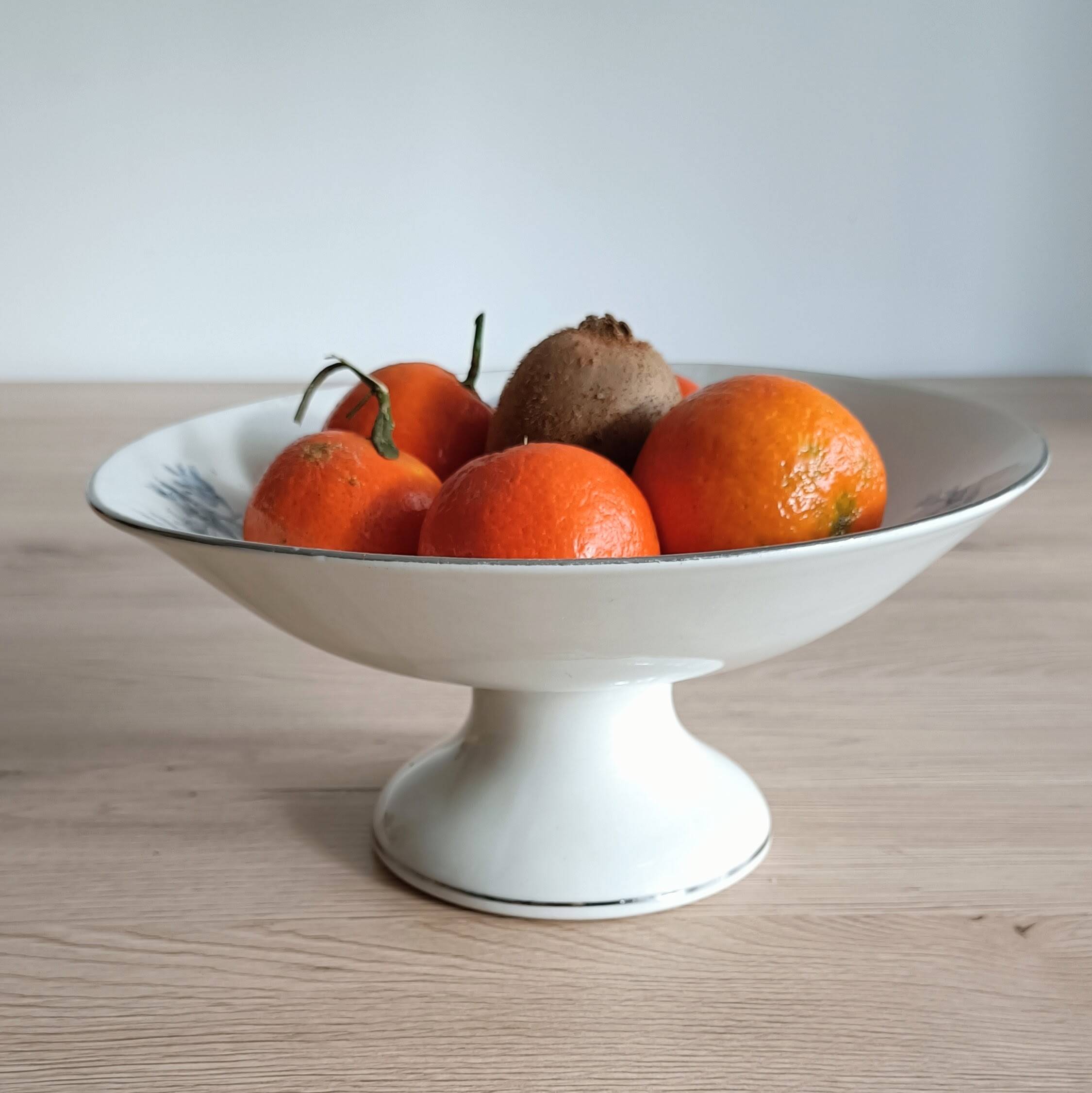Compotier or fruit bowl in white porcelain BH France