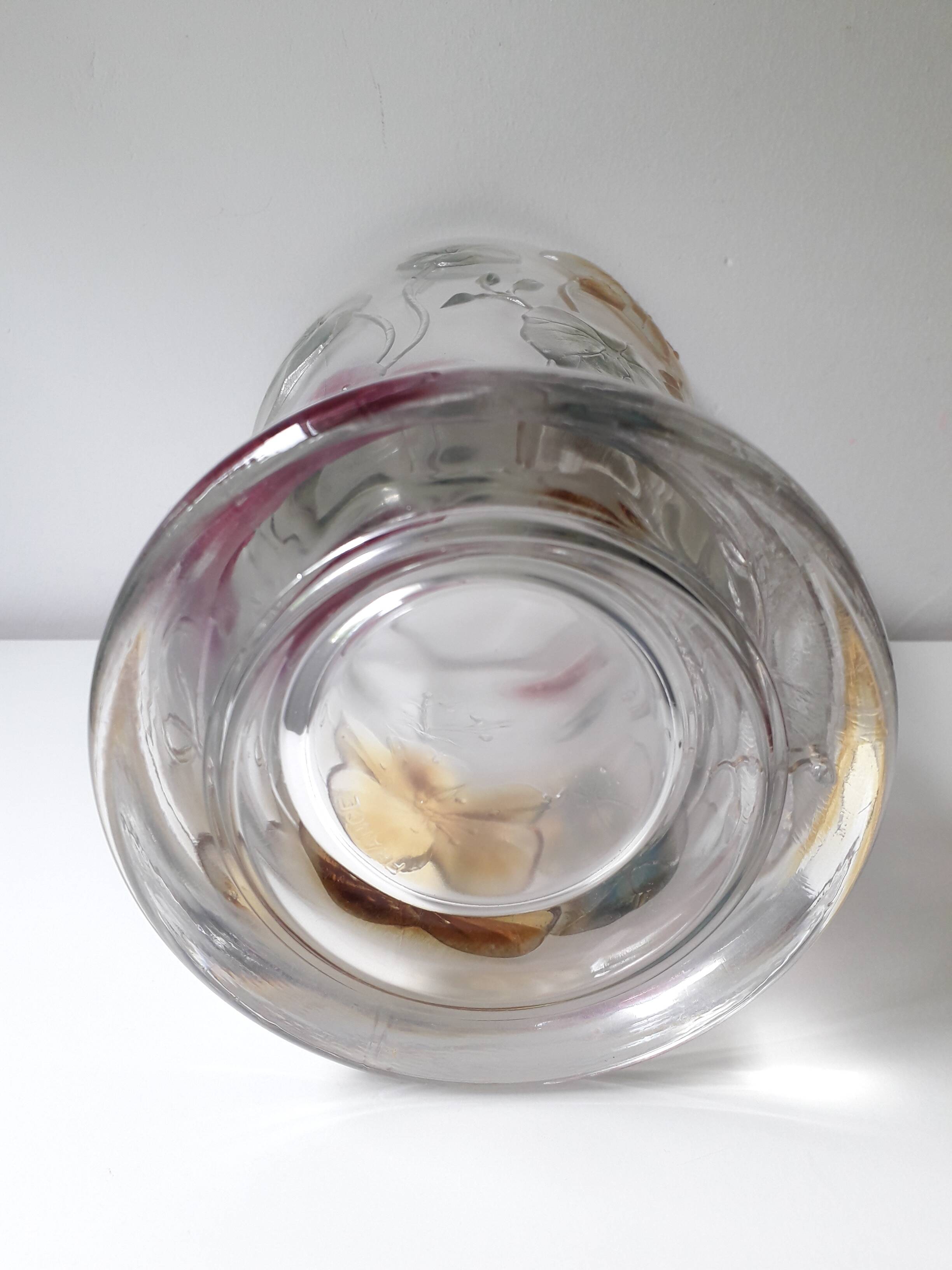 Vintage Luminarc decorated nasturtium vase (25cm) A1