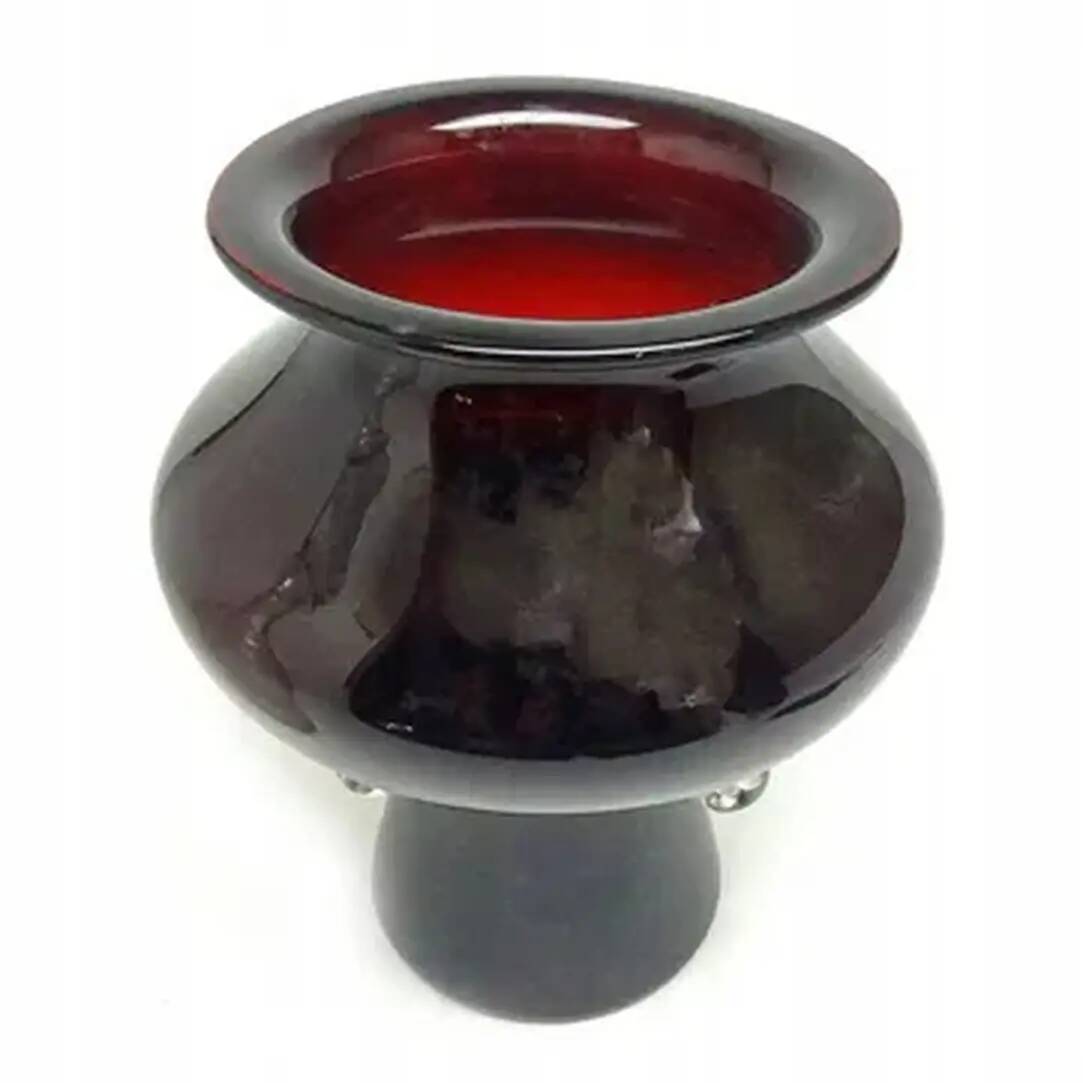 Vase, Polish modernism, burgundy glass, Poland, 1970s