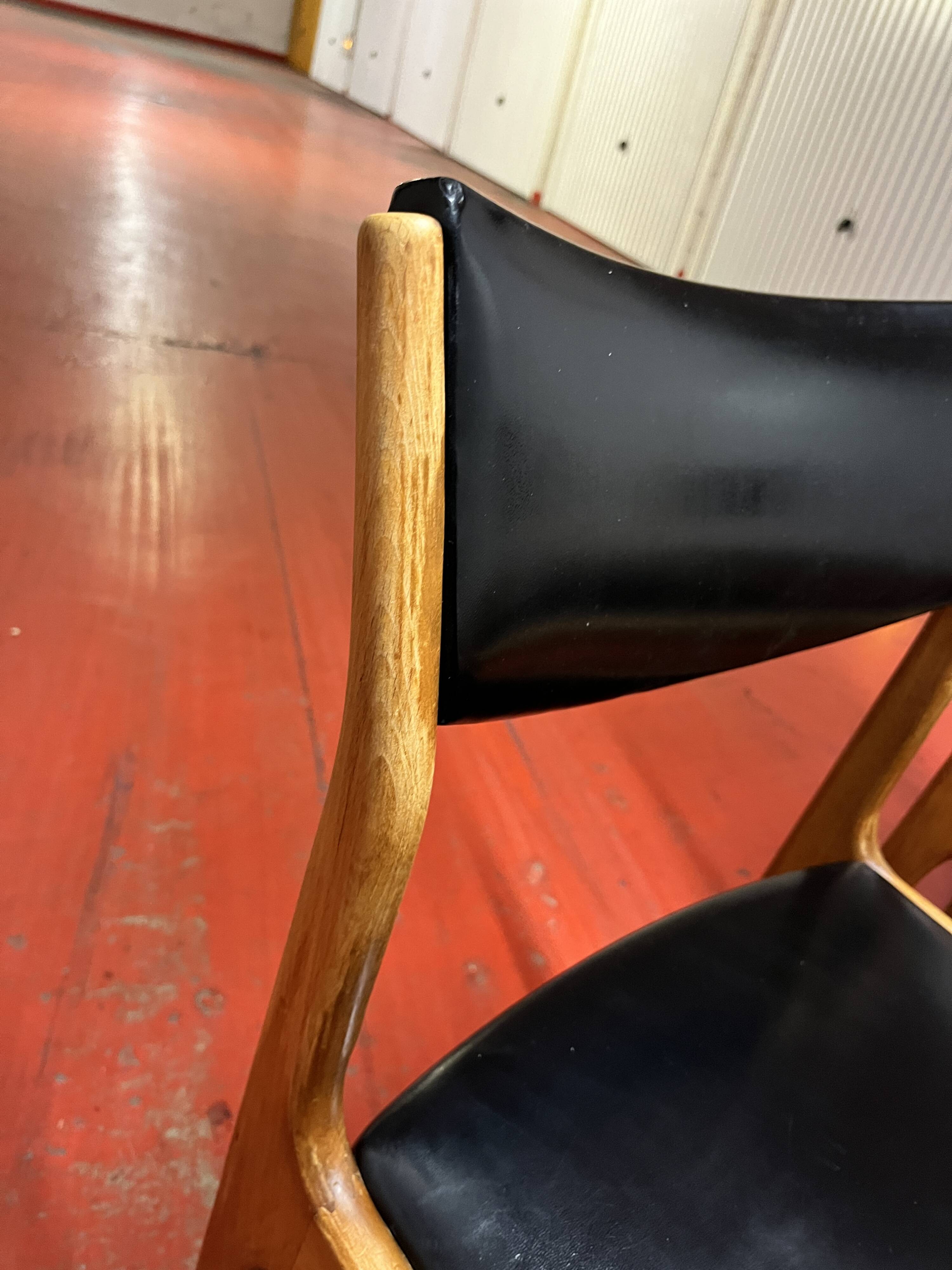 Scandinavian wooden and leatherette chair
