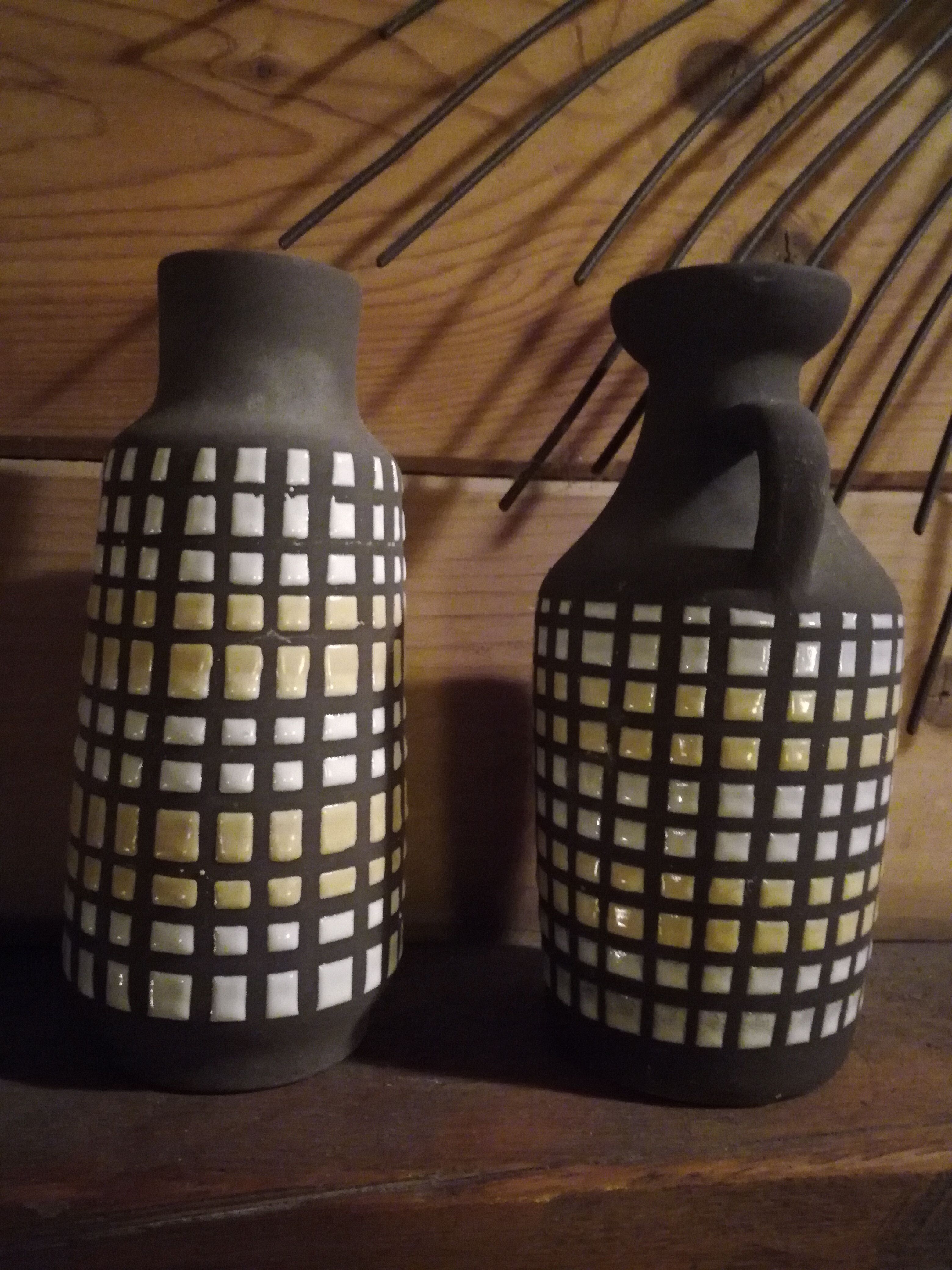 Duo of 70's ceramic vases
