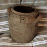 Terracotta clay pot with two handles