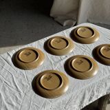 Set of 6 dessert plates in stoneware Village France D20