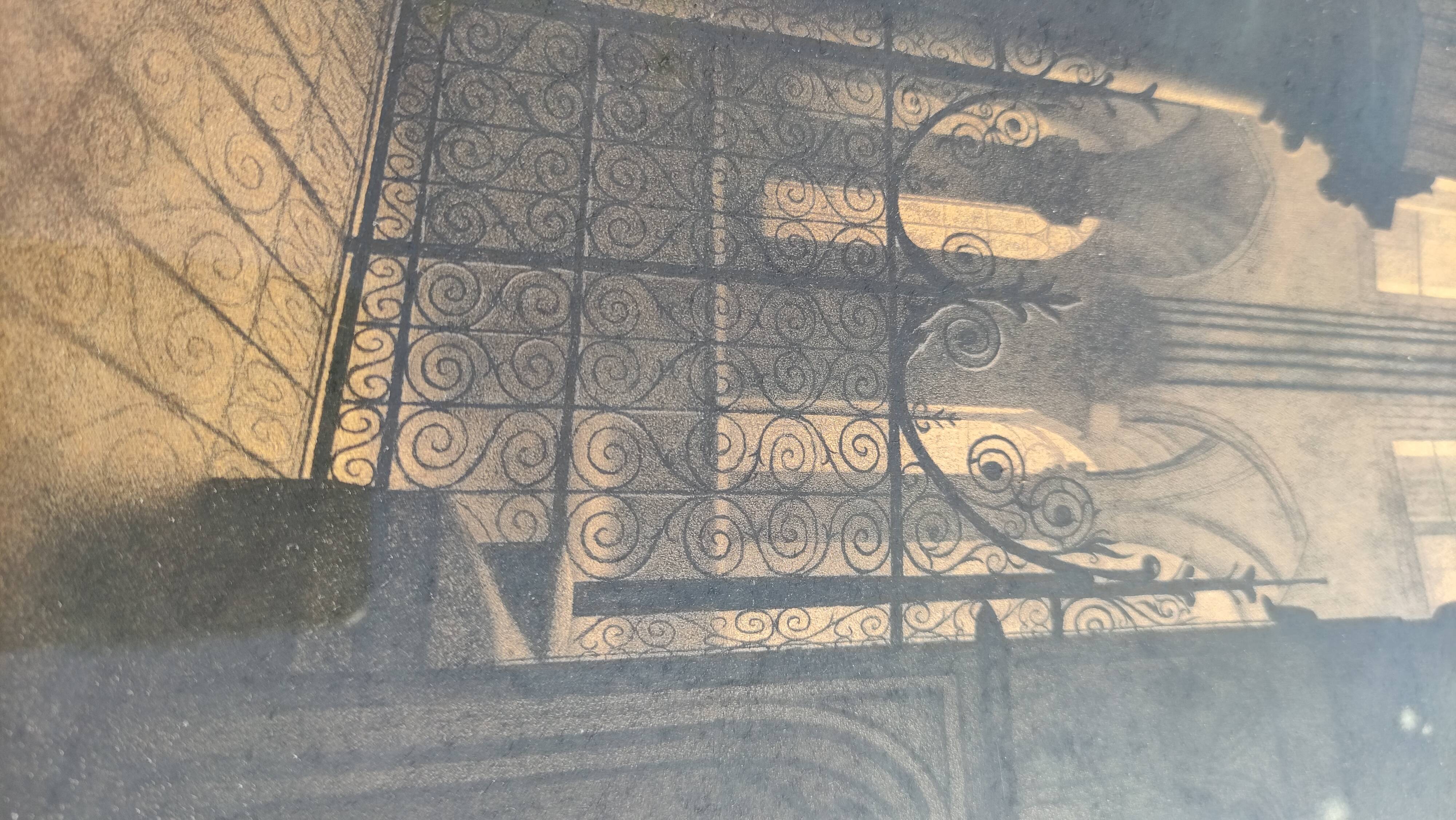 Large old wall frame in gilded wood