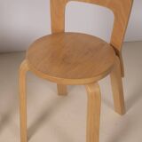2x Alvar Aalto Chair Model 65, 1970s Artek