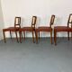 Chaises de salle à manger danoises en teck et cuir du milieu du siècle par Johannes Andersen pour Uldum Møbelfabrik, années 1950, lot de 4
