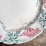 K&G Lunéville round dish in green and pink ironstone, "Roland" service