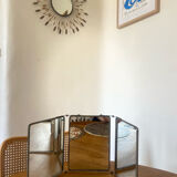 Vintage barber triptych mirror 1950 18x24cm