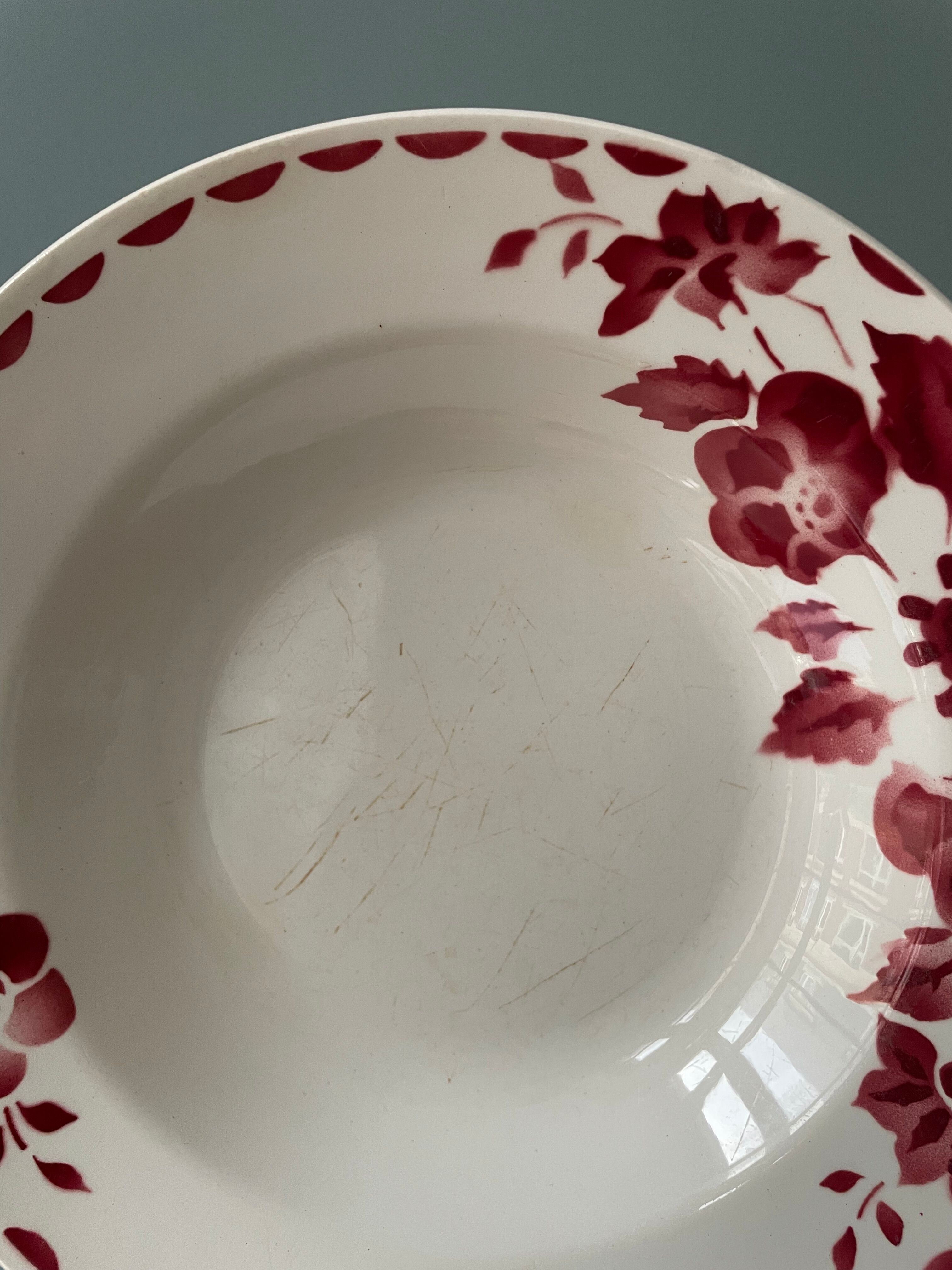 Set of 11 hollow plates Céranord St Amand model Jane