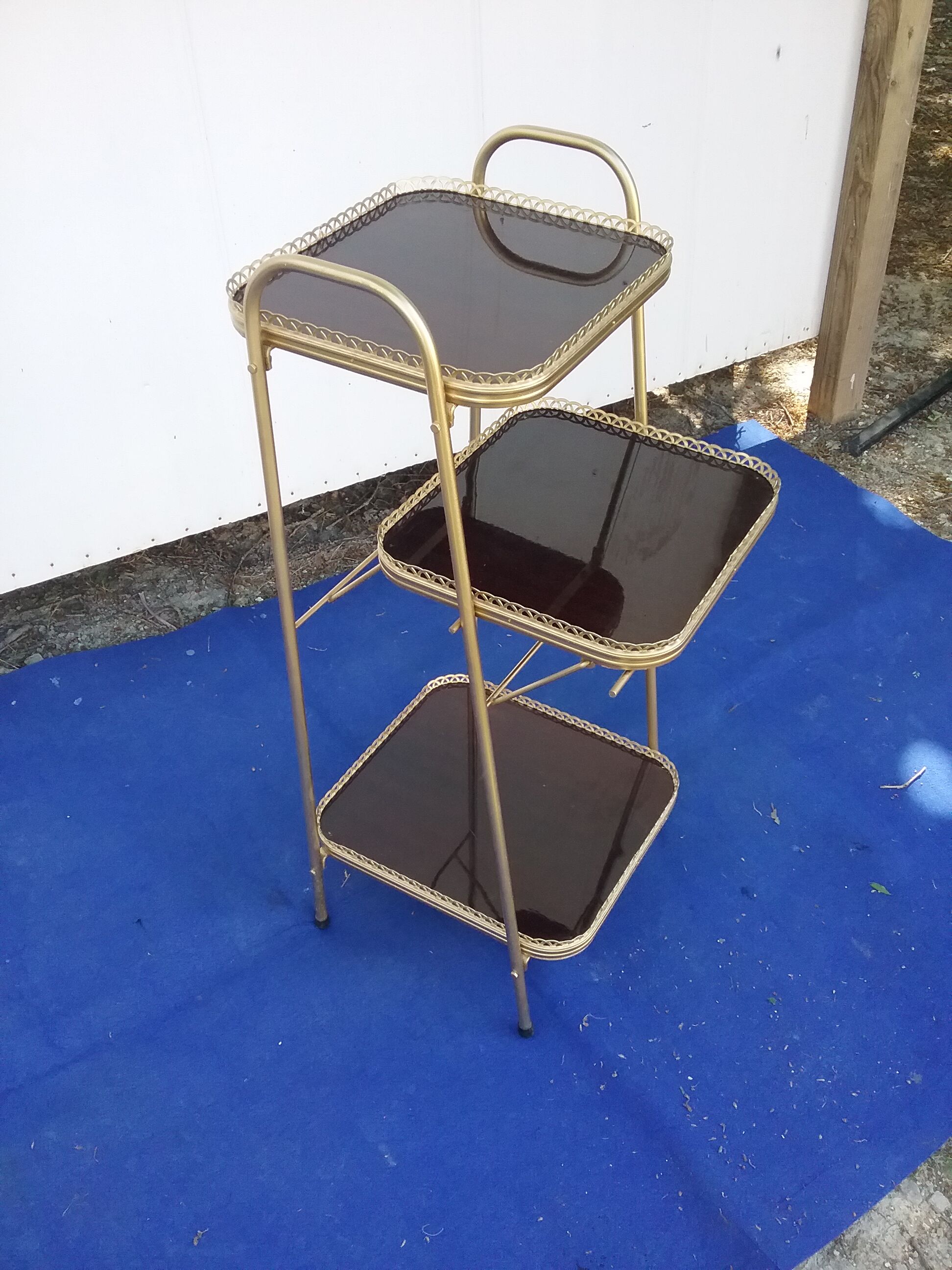 Vintage gold metal shelf