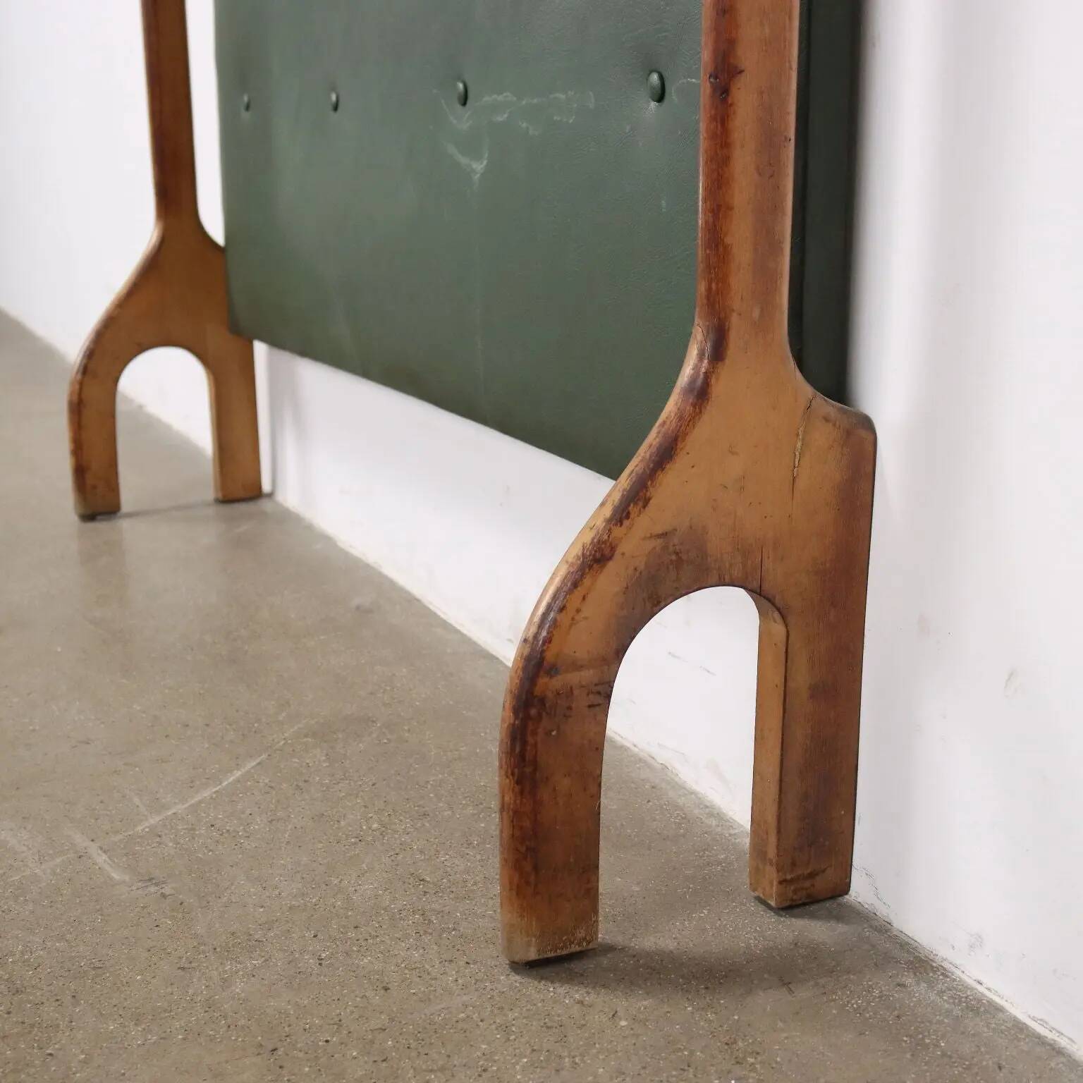 Vintage coat rack in brass, faux leather and glass, Italy, 1950s