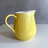 Large vintage ceramic jug pastel yellow, waku germany