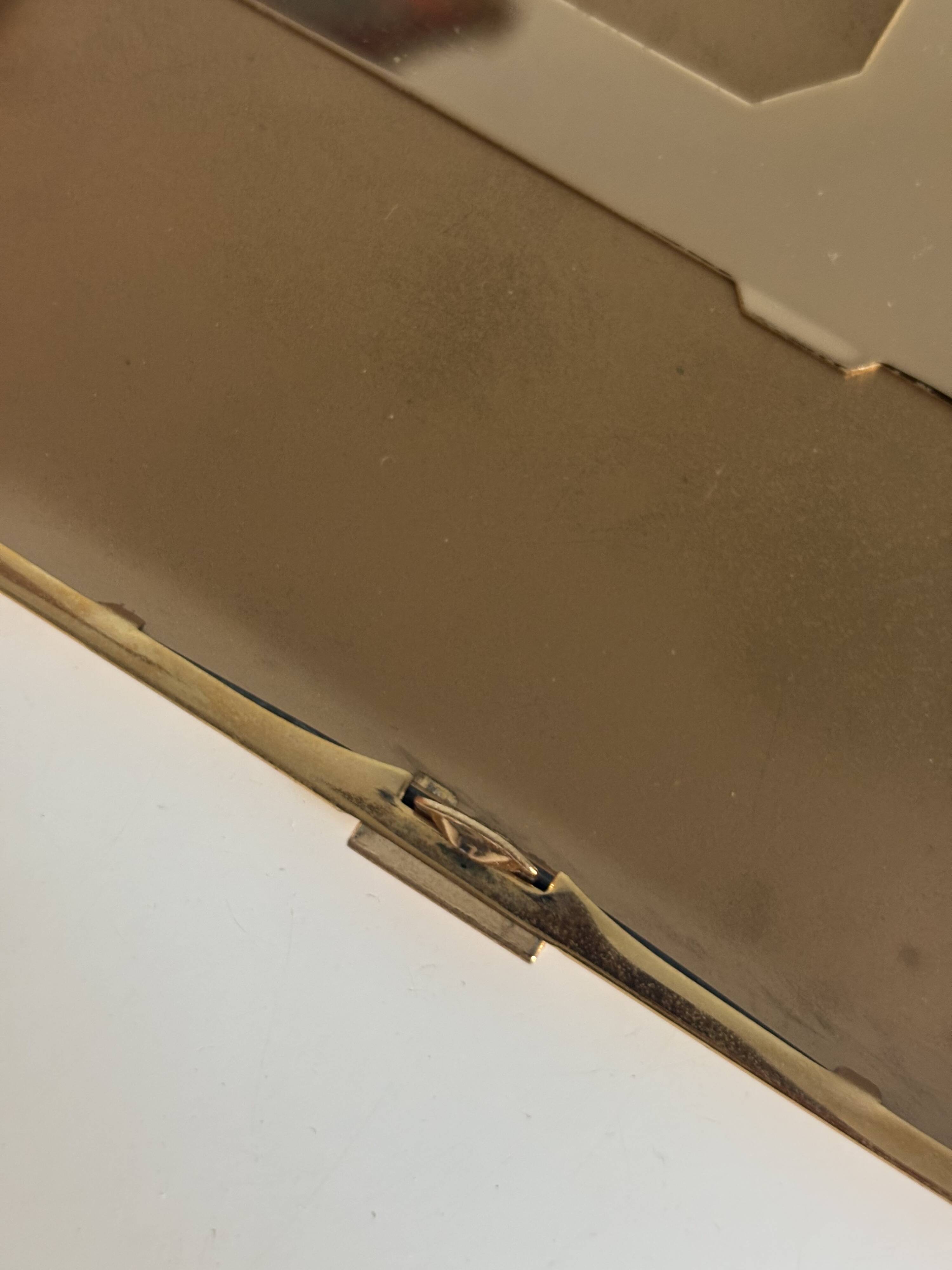 Vintage 1960s gold-plated cigarette case from France - 13 x 10 cm