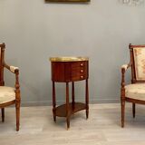 Chiffonniere table shaped drum in mahogany style louis xvi
