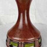 Vase made in Denmark brown and green
