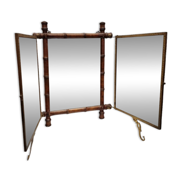 Antique Japanese style triptych mirror