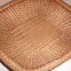 Flat diamond-shaped rattan basket with handle