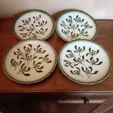 Set de 4 assiettes Badonviller décor Gui