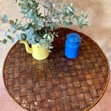Table in braided chestnut