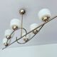 Large Vintage Glass Brass Pendant Light