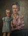 Portrait painting of mother and daughter.